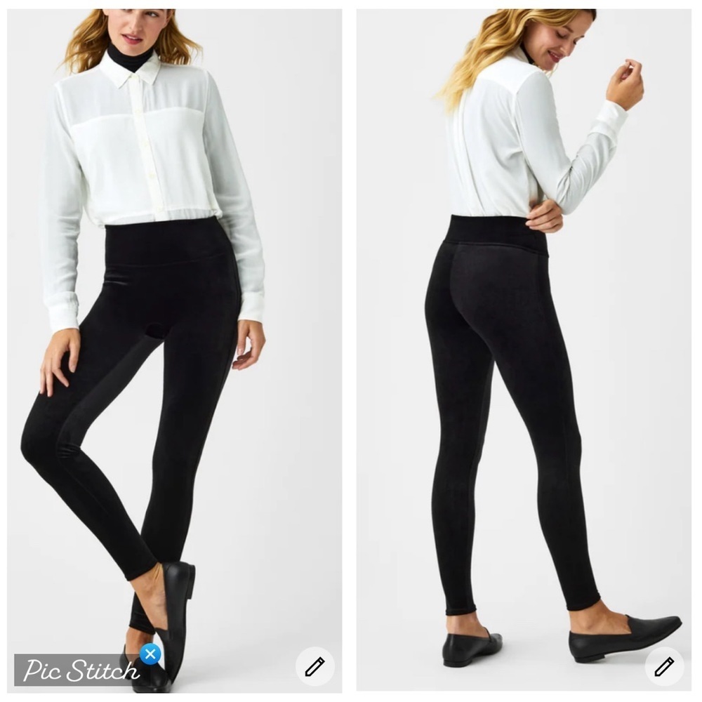 Spanx Black Velvet Leggings